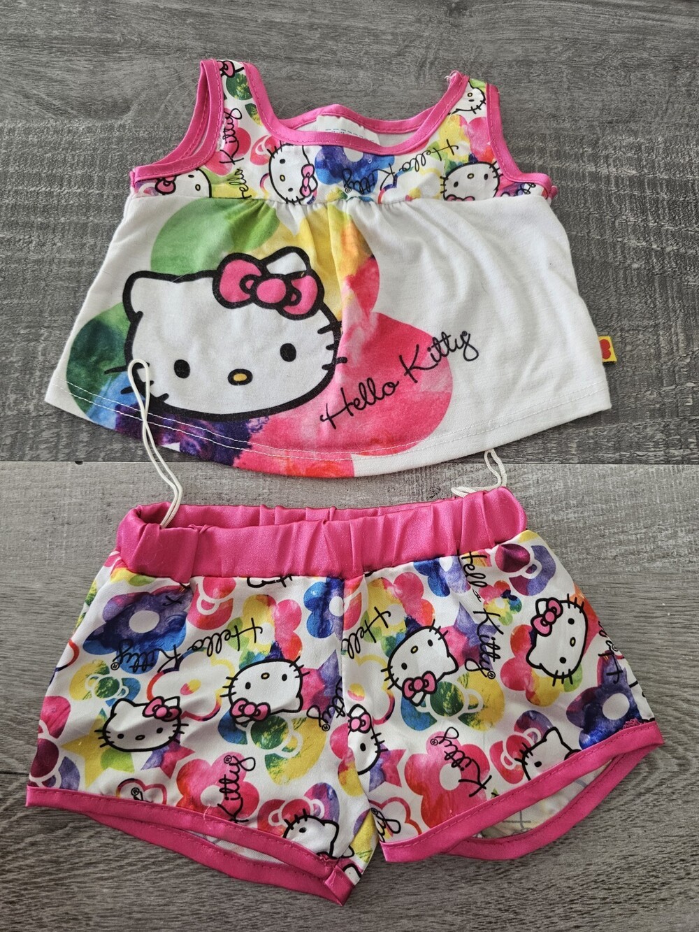 Build A Bear Workshop Hello Kitty Multicolored Tank Top & Satin Pajama Set #26